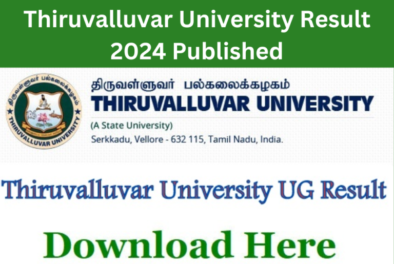 Thiruvalluvar University Result 2024 Published