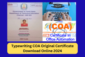 Typewriting COA Original Certificate Download Online 2024